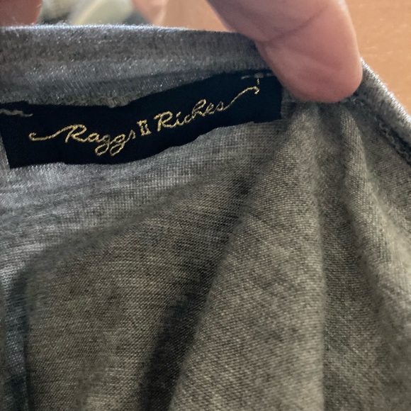 Gray tee with elephant on front. Size medium. By rags to riches. Tapered. - Picture 3 of 3